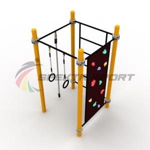 Купить Детский воркаут комплекс с канатом, кольцами, скалодромом и шведской стенкой в Артёмовске 