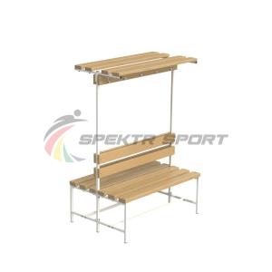 Купить Скамейка с вешалкой и полкой для раздевалок двухсторонняя (разборная) 1200 мм в Артёмовске 