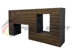 Купить Элемент полосы препятствий Стенка с двумя проломами (брус) в Артёмовске 