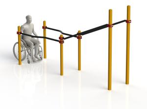 Купить Брусья двойные в подъем с подъездом для колясочников WRK-D11_76mm в Артёмовске 