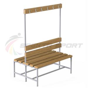 Купить Скамейка с вешалкой для раздевалок двухсторонняя (разборная) 1200 мм в Артёмовске 