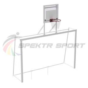 Купить Ворота мини-футбольные с баскетбольным щитом из оргстекла и кольцом в Артёмовске 