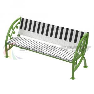 Купить Скамья уличная Клавиши с веточкой 2000*900*630 мм, каркас металл в Артёмовске 