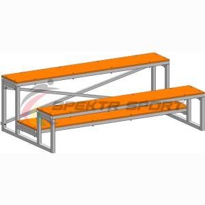 Купить Трибуна мобильная 2 ряда сиденья из фанеры в Артёмовске 