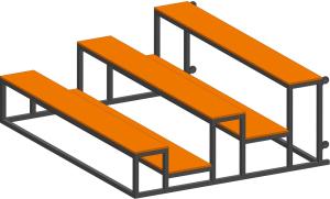 Купить Трибуна мобильная 3 ряда сиденья из фанеры на 15 мест в Артёмовске 